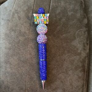 Blue Bejeweled Pen - Where Dreams Come True
